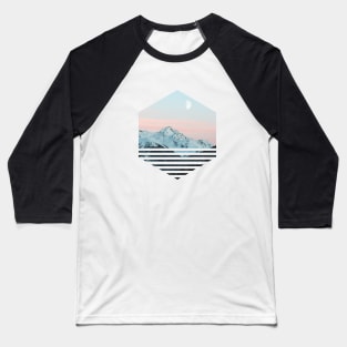 Pink sky and white mountains Baseball T-Shirt